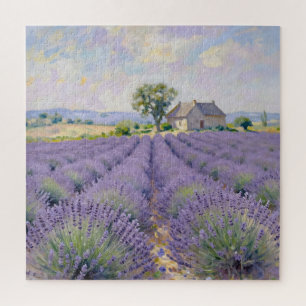 Puzzle Champs de Lavande Provence Cottage Impressionniste