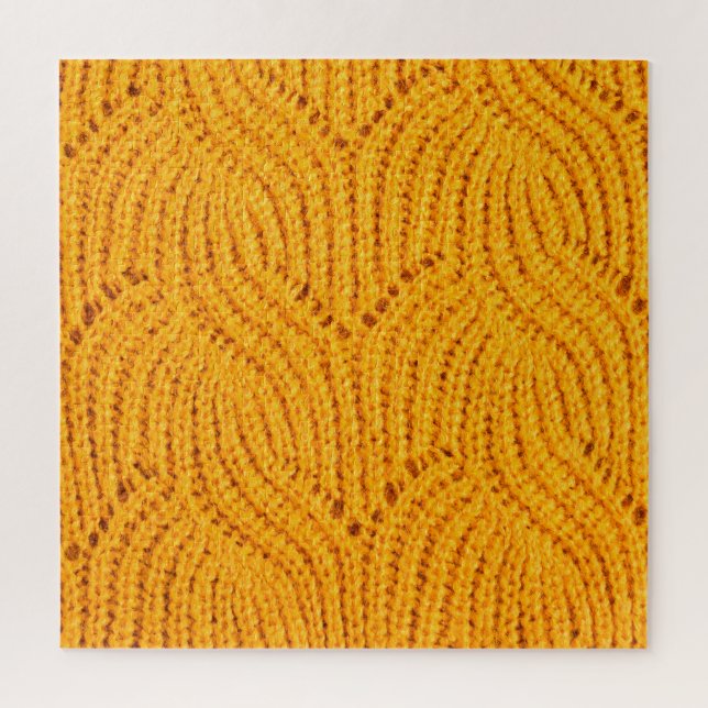 Puzzle Chandail en tricot orange, arrière - plan texturé. (Vertical)