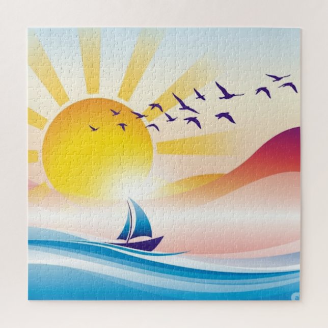 Puzzle Chanson du soleil sur des vagues douces (Vertical)