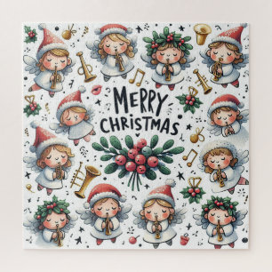 Puzzle Chanteurs angéliques de Noël au gui avec trompette