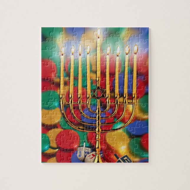 Puzzle Chanukah Menorah, Dreidel, sucrerie (Vertical)