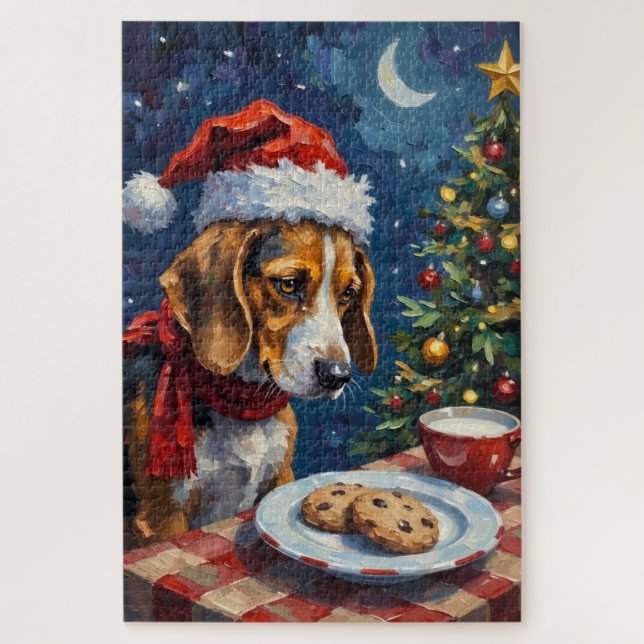 Puzzle Chapeau Beagle qui pousse les biscuits de Noël du  (Vertical)