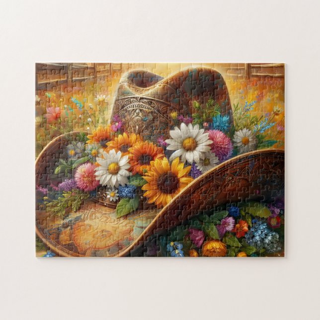 Puzzle Chapeau de cowboy floral (Horizontal)