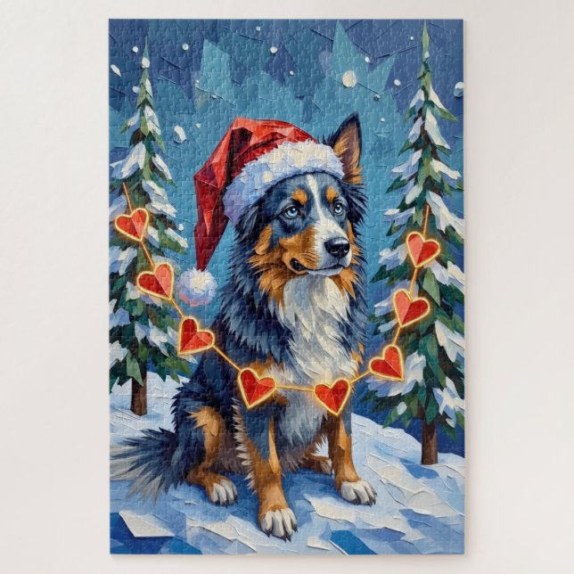 Puzzle Chapeau de guirlande de Noël Low-Poly Berger Austr (Vertical)