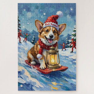 Puzzle Chapeau de lanterne de Noël Corgi Ice Slider