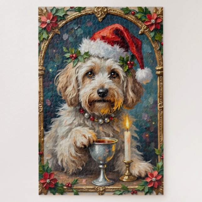 Puzzle Chapeau de Noël du manuscrit enluminé Havanese (Vertical)