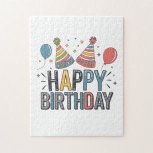 Puzzle Chapeaux de fête d'anniversaire joyeux