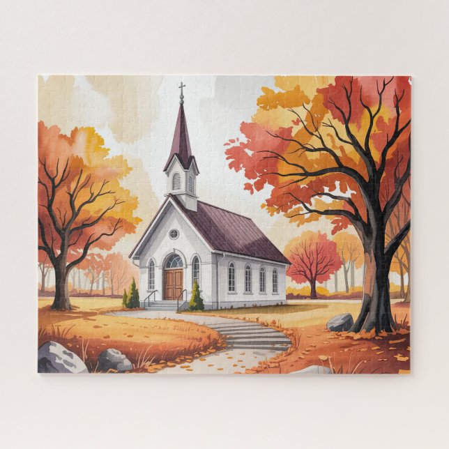 Puzzle Chapelle d'automne/Église (Horizontal)