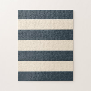 Puzzle Charcoal and Antique White Stripes