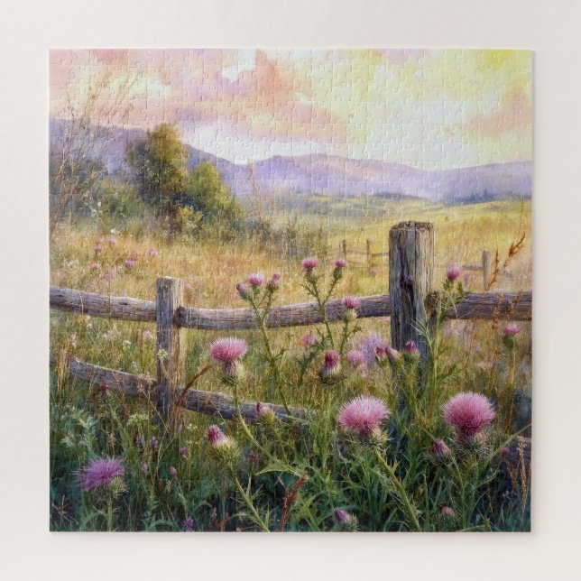 Puzzle Chardons roses de campagne (Vertical)