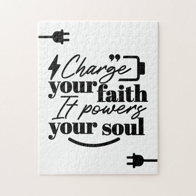 Puzzle Charge Your Faith – Christian Inspirational Quote  (Vertical)