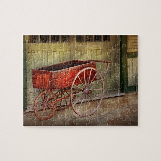 Puzzle Chariot - Ce vieux chariot rouge (Horizontal)