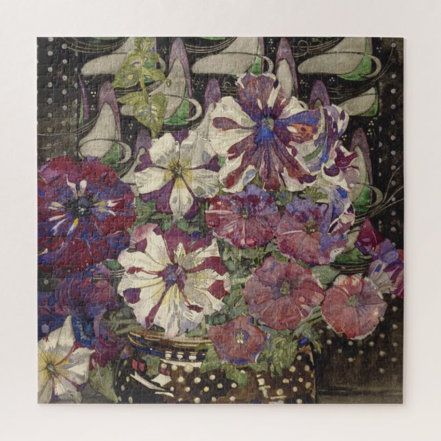 Puzzle Charles Rennie Mackintosh - pétunias (Vertical)
