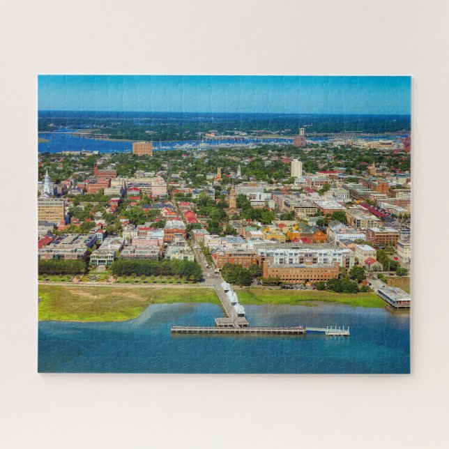 Puzzle Charleston Caroline du Sud City Skyline Photo (Horizontal)