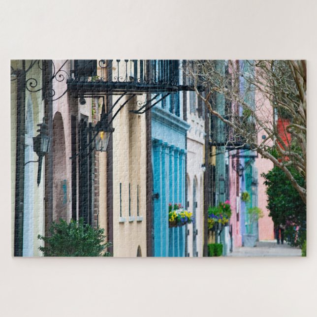 Puzzle Charleston Caroline du Sud Maisons Rainbow Row (Horizontal)