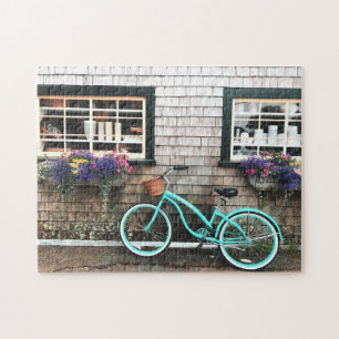 Puzzle Charmant Cape Cod Blue Bicycle Fleurs Chic
