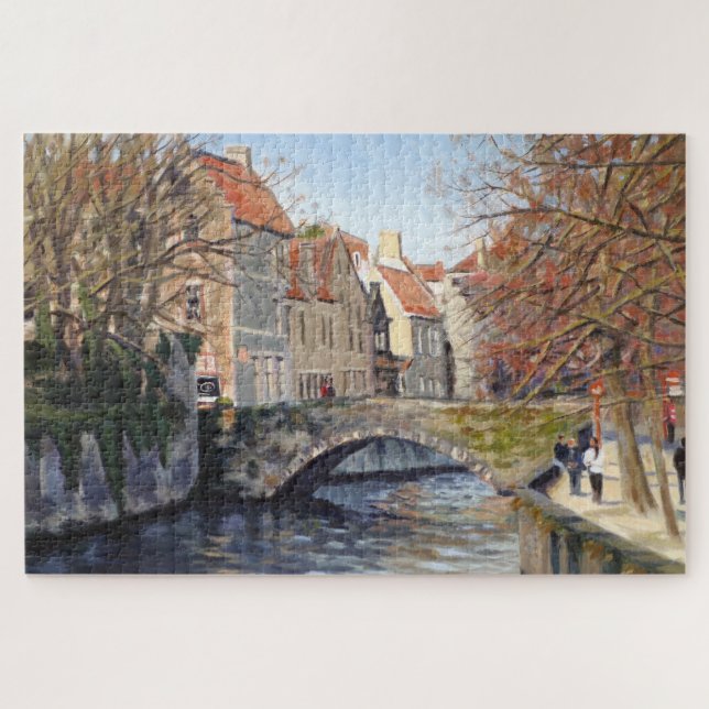 Puzzle Charmant vieux pont sur le canal de Bruges Pittore (Horizontal)