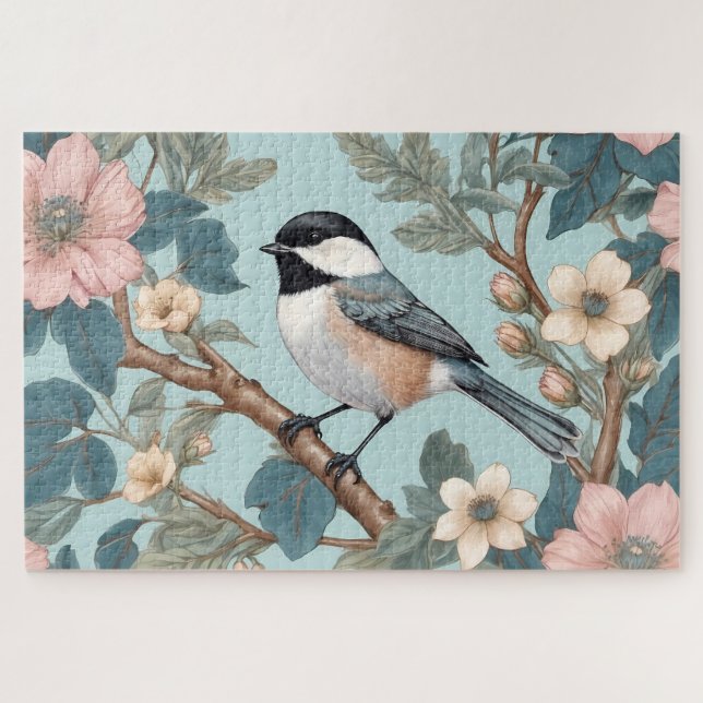 Puzzle Charming Chickadee Bird (Horizontal)