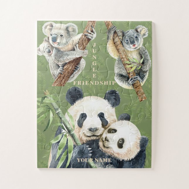 Puzzle Charming Jungle Friends Koala Panda Mother Baby (Vertical)