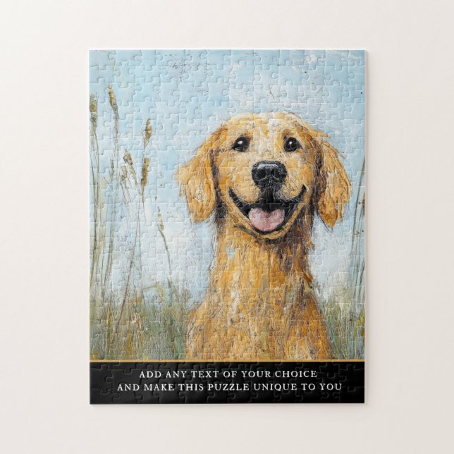 Puzzle Charming rustic goldern retrever Art (Vertical)