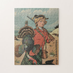 Puzzle Chasse à la Turquie de Thanksgiving Vintage (1904