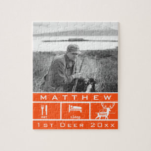 Puzzle Chasse au sommeil à manger personnalisée 1er Deer