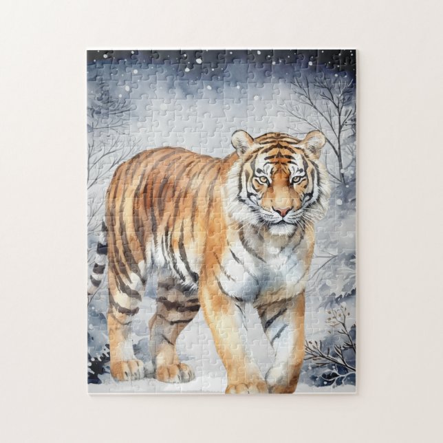 Puzzle Chasse au tigre la nuit (Vertical)