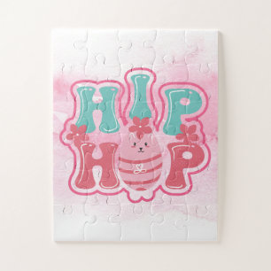 Puzzle Chasse aux œufs de lapin Hip Hop Joyeuses Pâques A