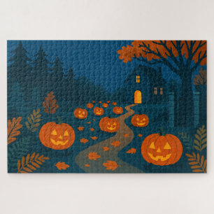 Puzzle Chasse de citrouilles pour Halloween