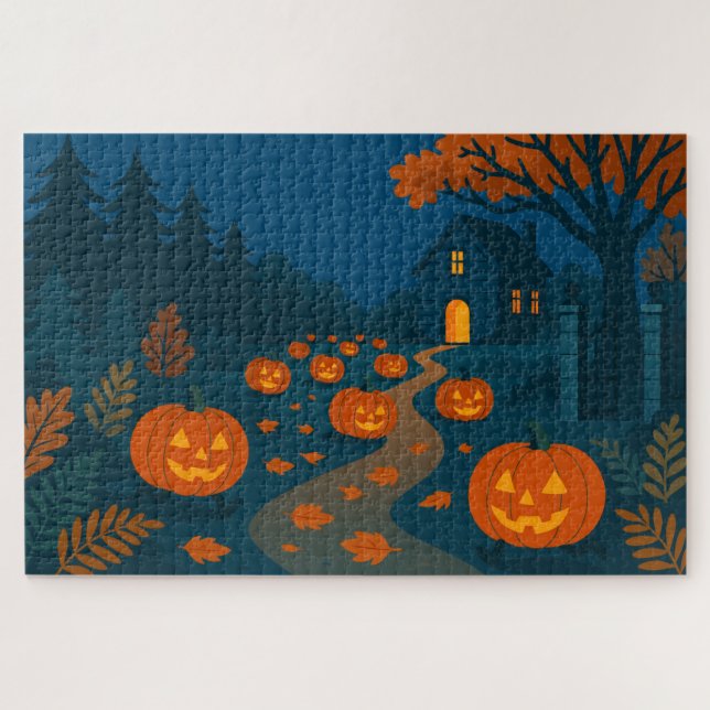 Puzzle Chasse de citrouilles pour Halloween (Horizontal)