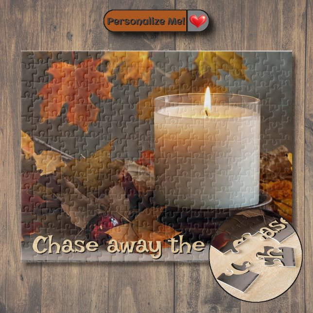 Puzzle Chasse-Tristesse Automnal Personnalisable (Customizable Chase Away the Gloom Autumn-Themed Jigsaw Puzzle)