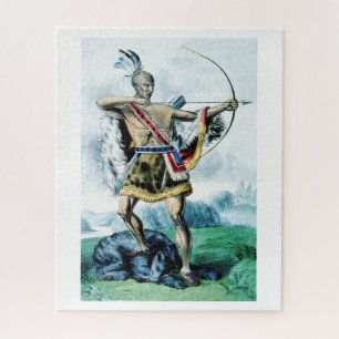 Puzzle Chasseur indien rouge
