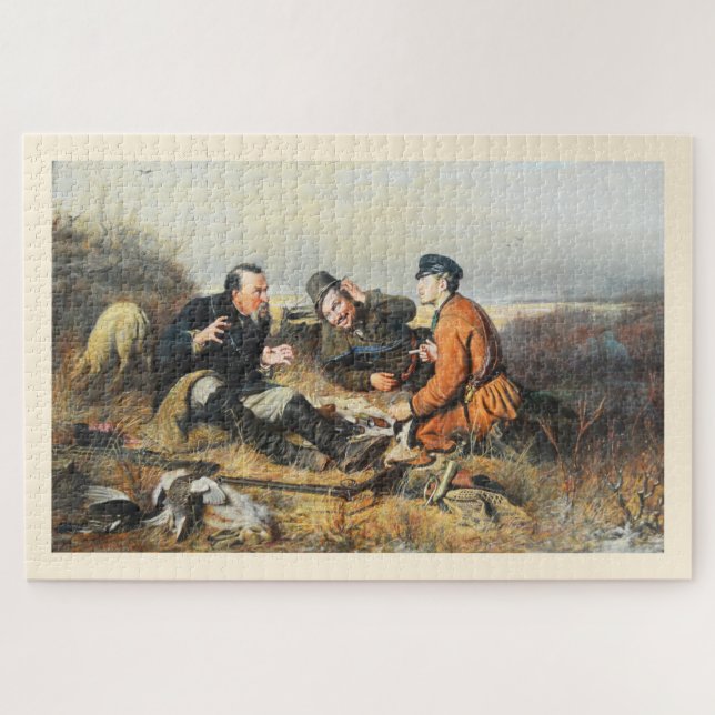 Puzzle Chasseurs prenant un repos (Horizontal)