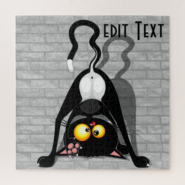 Puzzle Chat à l'envers Personnage de dessin animé drôle (Vertical)