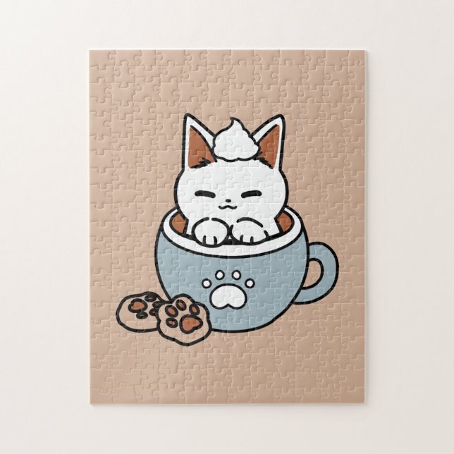 Puzzle Chat adorable en Mug Conception de vacances - Chat (Vertical)