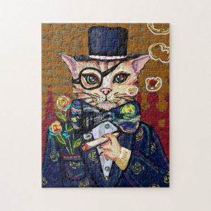 Puzzle Chat aquarelle