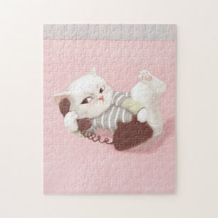 Puzzle Chat au téléphone