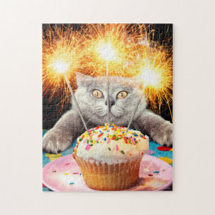 Puzzle Chat Avec Cupcake Sparkler