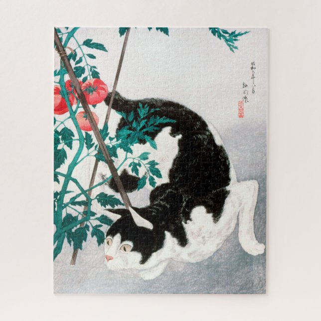 Puzzle Chat avec Plante tomate (1931) par Hiroaki Takahas (Vertical)