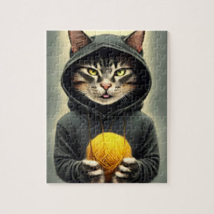 Puzzle Chat Avec Une Boule De Fer