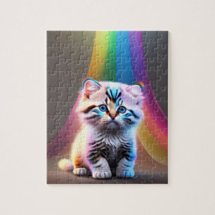 Puzzle Chat Bébé Avec Couleurs Arc-En-Ciel Lumières Nante
