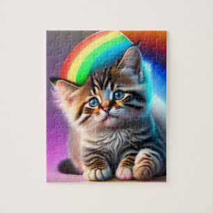 Puzzle Chat Bébé mignonne avec lumière arc-en-ciel et néo