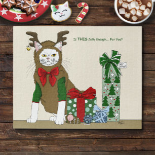 Puzzle Chat blanc Noël joyeusement drôle