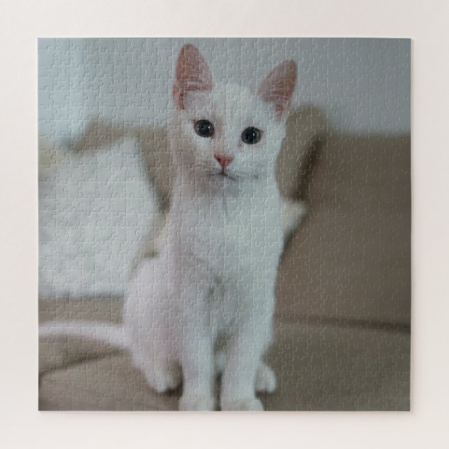 Puzzle chat blanc | Zazzle_Growshop. (Vertical)