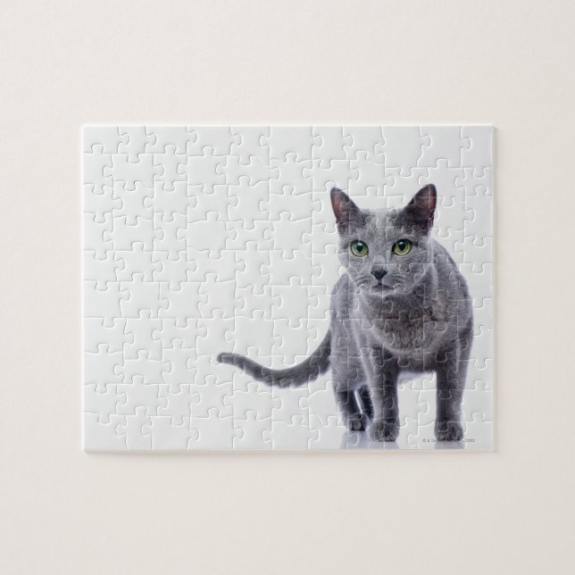 Puzzle Chat bleu russe (Horizontal)