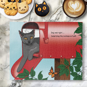 Puzzle Chat boîte de courrier rouge
