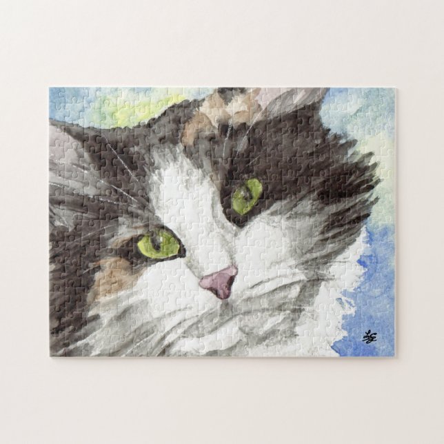 Puzzle Chat calicot noir et blanc (Horizontal)