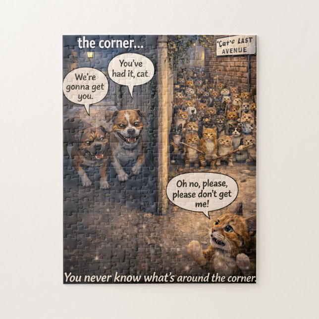 Puzzle chat/chien/art drôle/chat et chien (Vertical)