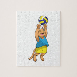 Puzzle Chat comme joueur de volley-ball avec volleyball