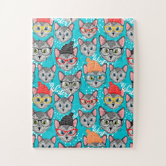 Puzzle Chat dans le casquette (Vertical)